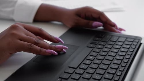 Online Search Working African Woman Digital World