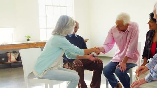 Adults and Seniors Enjoying Group Therapy Session