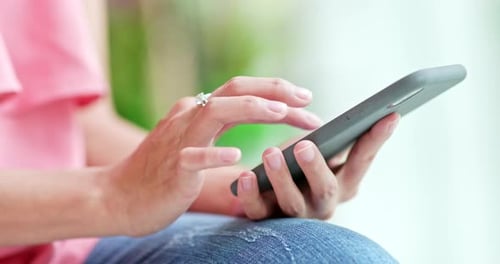 Hands Hold and Operate Cell Phone