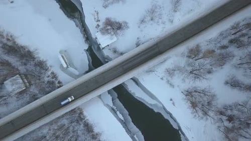 Winter Road From Above