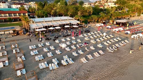Bar by the sea aerial view 4 K Turkey Alanya