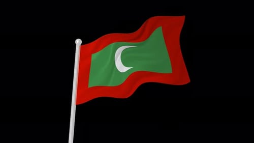 Animated Waving Maldives National Flag