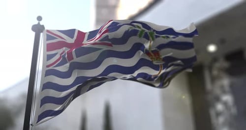 Waving British Indian Ocean Territory Flag Animation