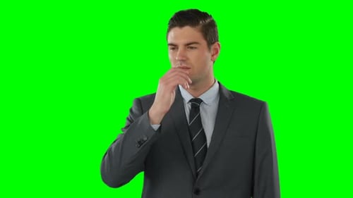 Businessman using digital screen