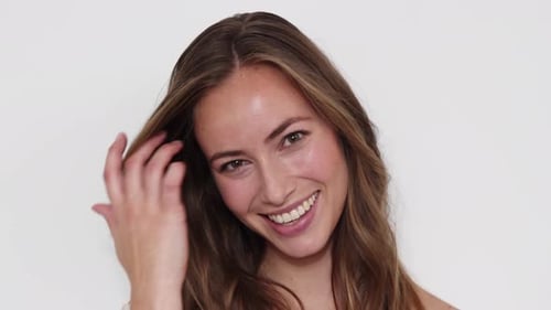 Beautiful Woman Smiling Close Up Portrait