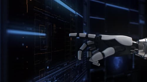 Crop Robot mit futuristischer Oberfläche