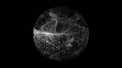 Dynamic Abstract Digital Particle Sphere Animation