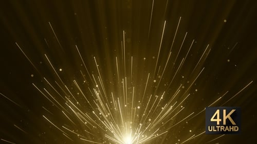 Radiant Golden Light Particles and Rays Celebration Background
