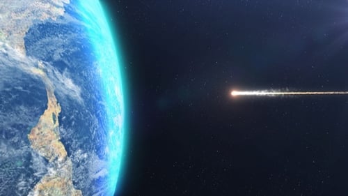 Meteor Impact Earth Light Reveal Animation