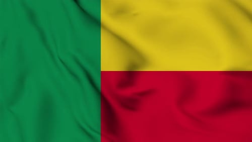 Benin National Flag Waving Loop Animation