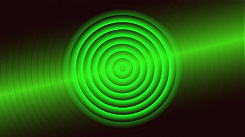 Abstract Digital Red Colorful Equalizer Audio Waves Circle Green Colorful Background
