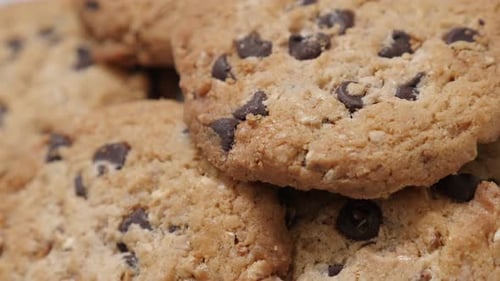 Frische Schokoladenkuchen Keks Nahaufnahme langsame Neigung 4K 2160p 30 fps UltraHD-Video - Kippen über Pi