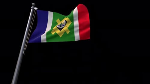 Realistic Waving Blue Green Red National Flag Animation