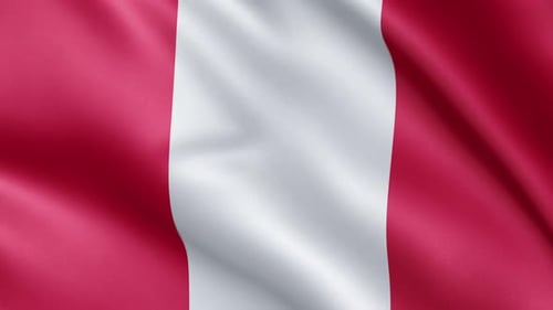 Peruvian Flag Waving Loop Background Animation