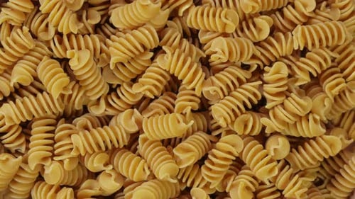 Raw Rye Pasta Texture Background. Close Up .
