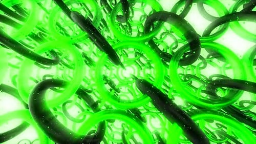 Animation of chains of rotating rings