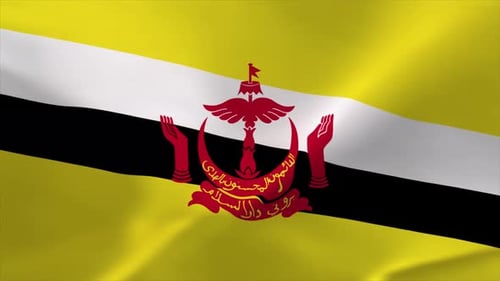 Realistic Waving Flag of Brunei Darussalam