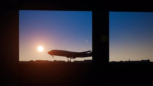 Airplane at Airport 4k