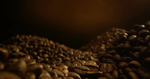 Roasted Coffee Beans Close-Up Shot