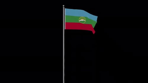Karachay Cherkessia Flag Pole Loops With Alpha
