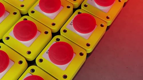 Animated Red Stop Buttons Pressing Loop