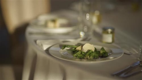 Elegant Wedding Table with Appetizing Salad Dish