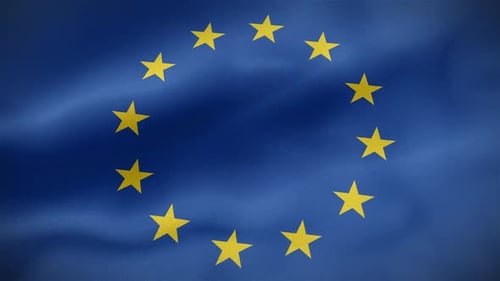 Waving European Union Flag Animation