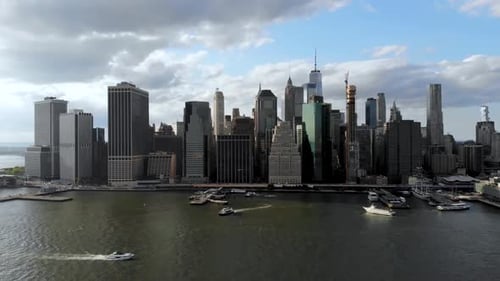 Aerial View of Manhattan Skyline, New York, USA