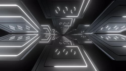 4k White Abstract Neon Striped Tunnel