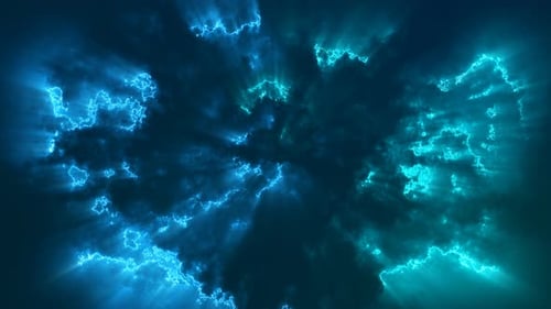 Blauer magischer glühender Wolken-Hintergrund