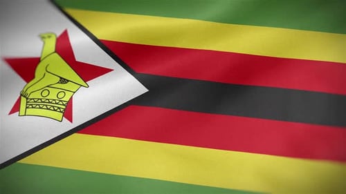 Zimbabwe National Flag Waving Loop Animation