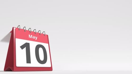 May 11 Date on the Flip Desk Calendar Page