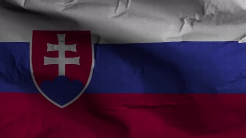 Realistic Waving Slovakia National Flag Animated Background
