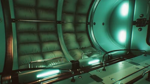 Dark Space Ship Futuristic Interior