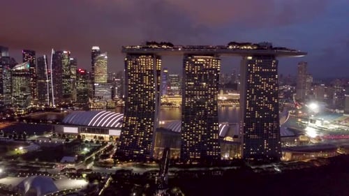 Marina Bay and Garden By the Bay Aerial View in Singapore