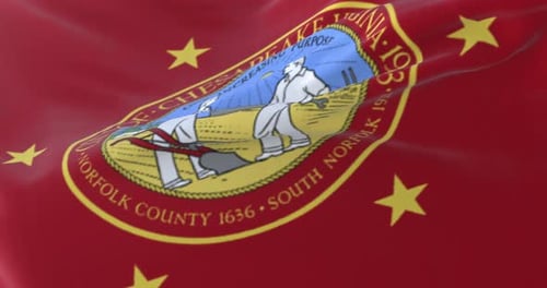 Chesapeake Virginia City Flag Waving Animation