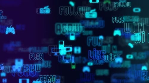 Abstract game icons and text background