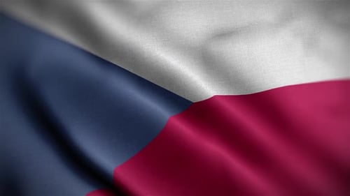 Waving Czech Republic Flag Loop Animation