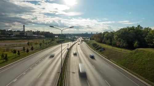 Evening traffic on the highway