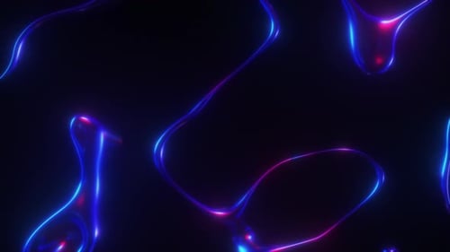 Futuristic Organic String Shapes Flowing