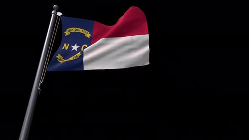 North Carolina State Flag Waving Animation