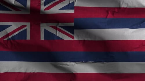 Hawaii State Flag Realistic Waving Loopable Animation