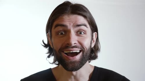 Excited Man Reacts to Something Incredible