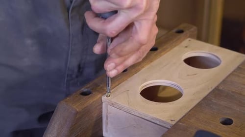 Male Works with Turn-screw Video Prores