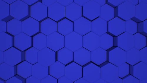 Abstract Blue Hexagonal Wall Loop Background Animation