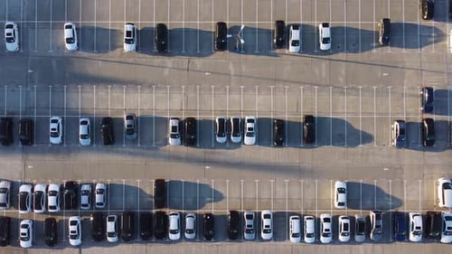 Aerial View of a Large Urban Parking Lot