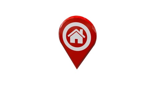 Animated 3D Home Location Map Pin Icon