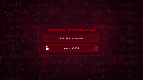Animated Digital Interface for Credential Stuffing Attack