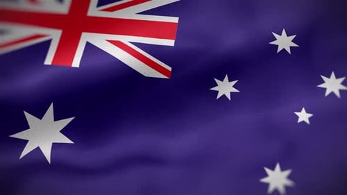 Seamless Loop of Waving Australian National Flag