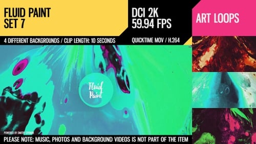 Abstract Fluid Paint Swirls Background Collection